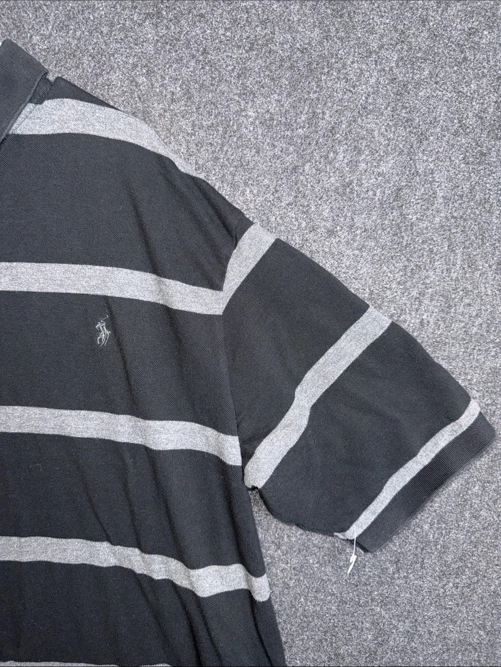 Polo by Ralph Lauren Black with Gray Stripes Men’s Polo Shirt
